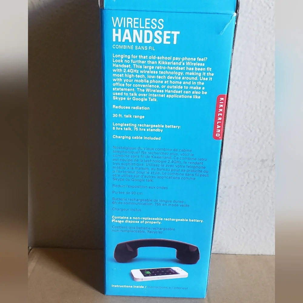 Kikkerland Blue and Black Wireless Handset